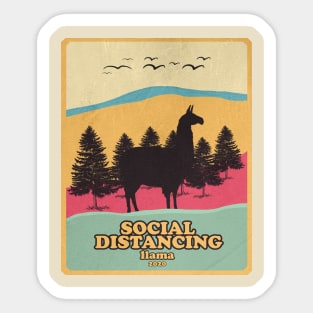 llama Social Distancing Sticker